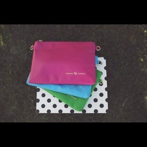 Vilah Bloom pink crossbody wristlet clutch purse diaper bag